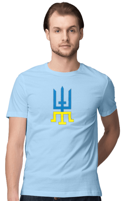 Футболка чоловіча з принтом "Кримська квітка 2023.(світлий фон )". 2023, sarabeevart, квітка, крим, купити, патріотична, україна. 2070702