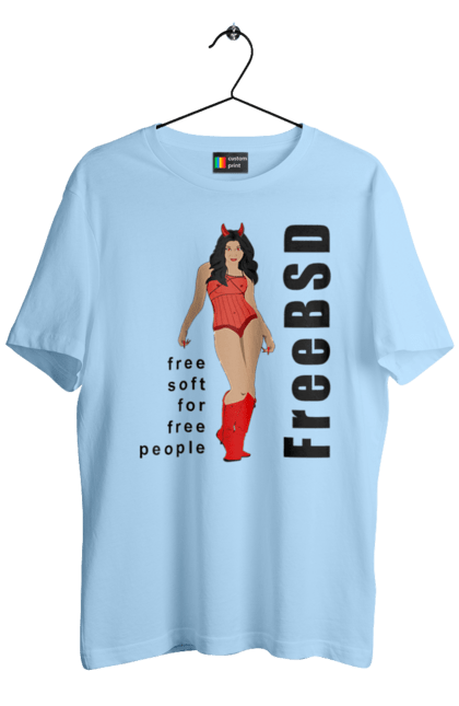 Футболка чоловіча з принтом "Freebsd Для Вільних". Bsd, freebsd, unix, адміністратор, айті, айтішник, безкоштовна, безкоштовно, бестія, вільна, демон, демонесса, дівчина, для дорослих, доступність, еротика, еротична, жінка, незалежність, операційна система, ос, програміст, програмне забезпечення, свобода, сисадмін, система, системний адміністратор, софт, текст, червоний, чорний. 2070702