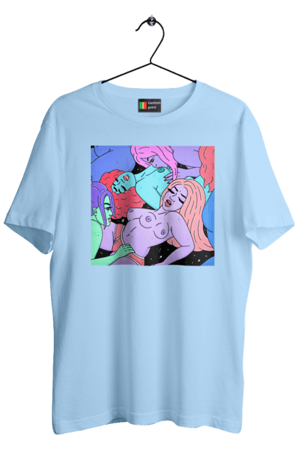 Футболка чоловіча з принтом "Дівчата Інопланетянки". Дівчата, інопланетянки, космос, різнокольорові. 2070702