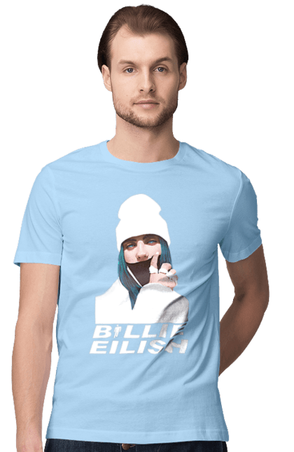 Футболка чоловіча з принтом "Біллі Айліш". Біллі айліш, логотип біллі айліш, принт біллі айліш, співачка біллі айліш. 2070702