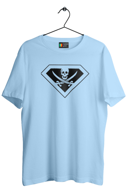 Men`s t-shirt with prints Super pirate. Batman, cinema, comics, marvel, movies, superheroes, superman. 2070702