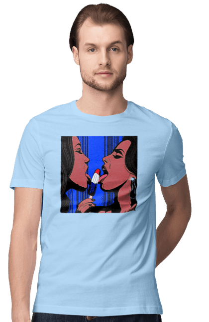 Футболка чоловіча з принтом "Дівчата Лижуть Морозиво". Лізатт, смоктати. 2070702