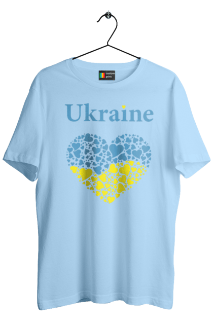 Футболка чоловіча з принтом "Ukraine Heart". Прапор, серце, україна. 2070702