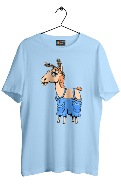 Men`s t-shirt with prints Llama Jumpsuit. Lama, overalls. 2070702