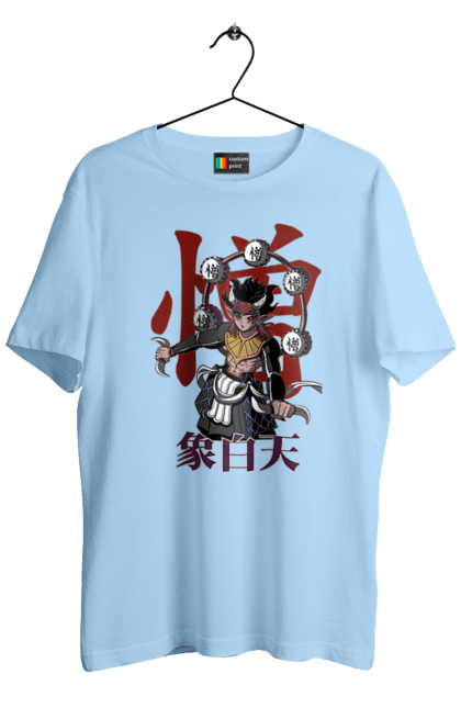 Men's t-shirt with prints Demon Slayer Zohakuten. Anime, demon slayer, eternal paradise faith, kimetsu no yaiba, manga, twelve kizuki, upper rank six, zohakuten. 2070702