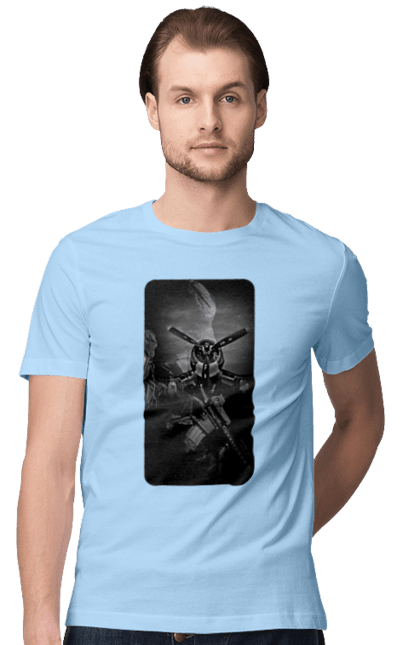 Футболка чоловіча з принтом "Слава зсу". Гвинтівка, зброя, літак, перемога, солдат, україна. 2070702