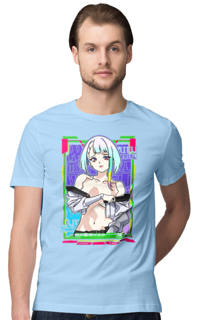 Men's t-shirt with prints Cyberpunk: Edgerunners Lucy. Anime, cd project, cyberpunk, edgerunners, game, lucy, netflix, video game. 2070702