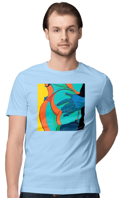 Футболка чоловіча з принтом "Жіноча Попа В Чоловічих Руках". Гола, жопа, ляпас. 2070702