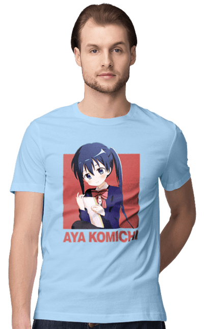 Men's t-shirt with prints Kiniro Mosaic Aya Komichi. Anime, aya komichi, gold mosaic, kiniro mosaic, kinmoza, manga. 2070702