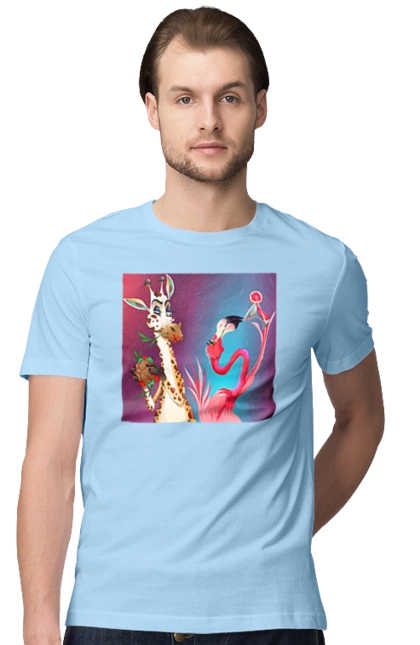 Giraffe And Flamingo At The Party