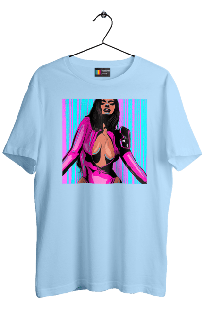 Футболка чоловіча з принтом "Дівчина З Глибоким Декольте". Гола, дівчина, сиськи. 2070702