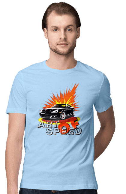 Футболка чоловіча з принтом "Швидкість". Авто, автомобіль, гонка, швидкість. 2070702