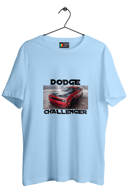 Футболка чоловіча з принтом "Додж челенджер". Авто, автомобіль, американська легенда, додж челенджер, класичний автомобіль, культове авто, масл кар, потужний автомобіль. 2070702