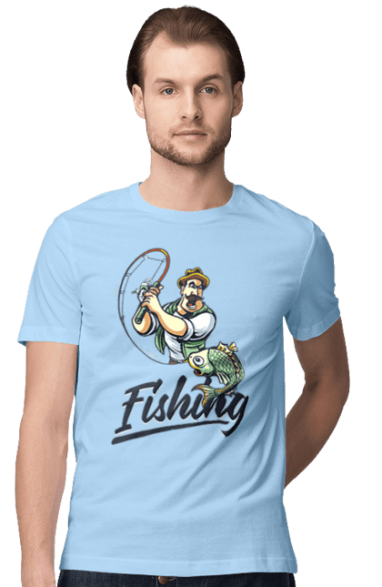 Men`s t-shirt with prints Fishing. Fish, fishing, summer, vacation. 2070702