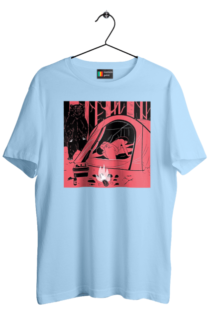 Футболка чоловіча з принтом "69 В Палатці". 69, ведмідь, ліс, палатка, секс. 2070702