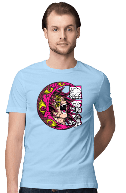 Men's t-shirt with prints Demon Slayer Kokushibo. Anime, demon slayer, eternal paradise faith, kimetsu no yaiba, kokushibo, manga, twelve kizuki, upper rank six. 2070702