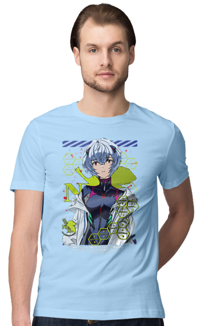 Men's t-shirt with prints Evangelion Rei. Anime, evangelion, eve, kaoru, manga, rei ayanami, shinji. 2070702