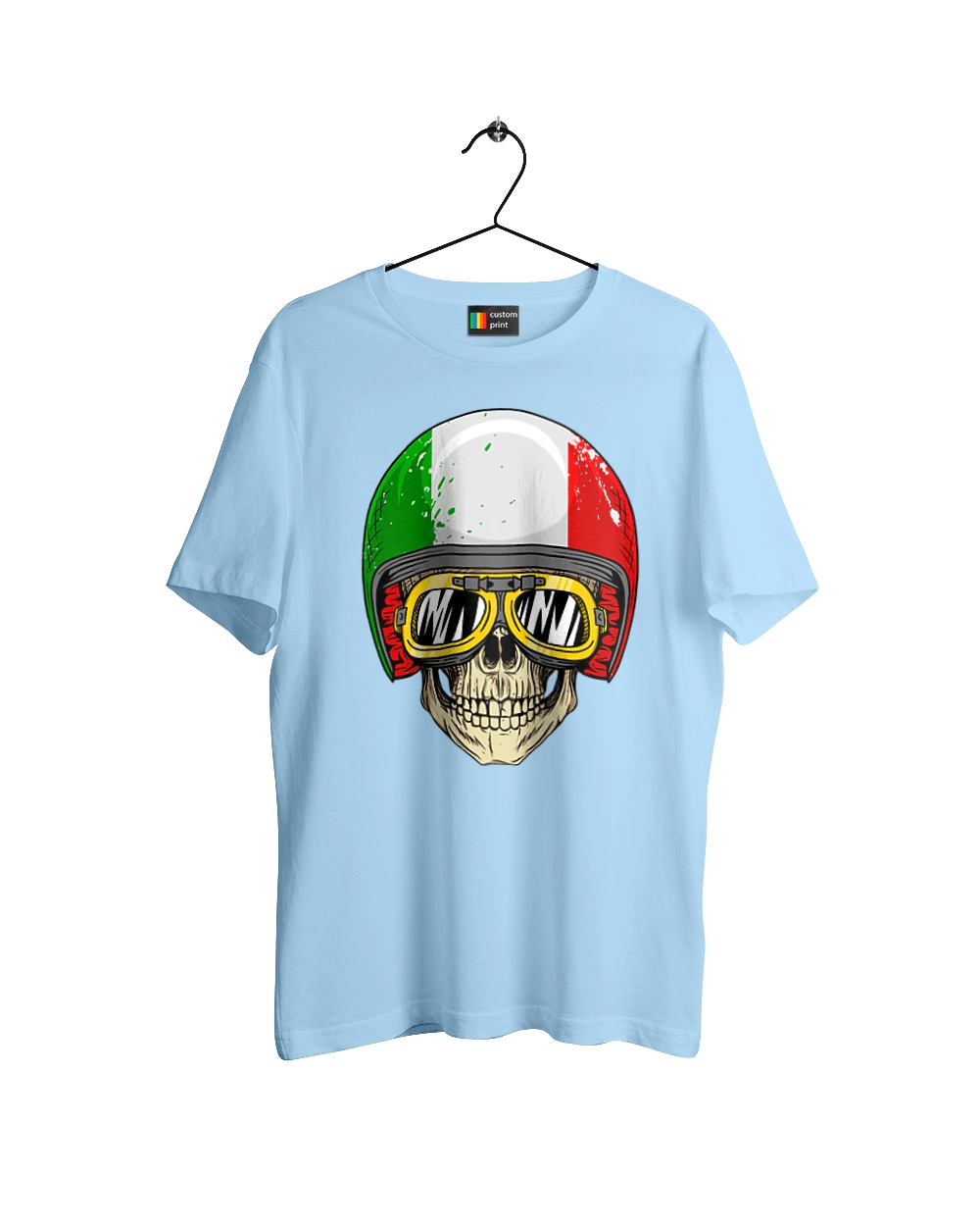 Skull in a motorcycle helmet