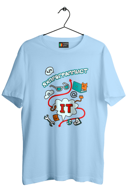 Футболка чоловіча з принтом "Яжпрограміст". Angular, c, css, html, it, javascript, jquery, php, python, react, svelt, vue, айтишник, айті, гумор, код, кодувати, прогер, програміст, програмісти, ти ж, ти ж програміст, тиж програміст. 2070702