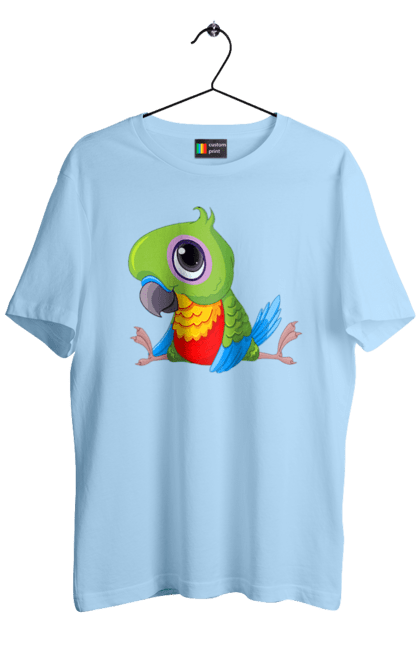 Men`s t-shirt with prints Lovebird. Nicely, parrot. 2070702