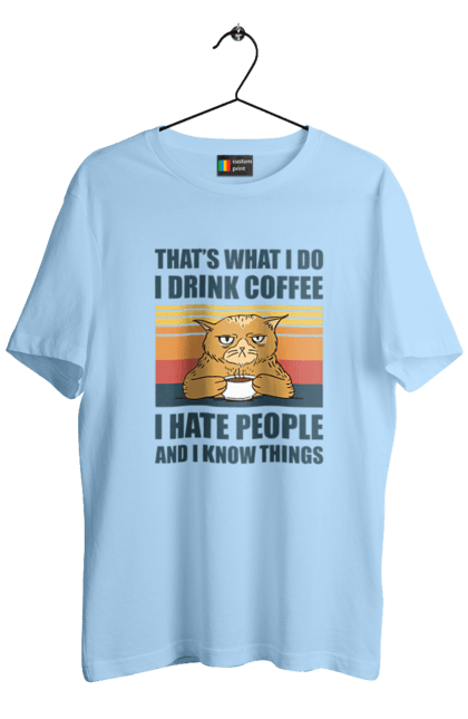 Футболка чоловіча з принтом "Невдоволений кіт". Angular, c, css, html, it, javascript, jquery, php, python, react, svelt, vue, айтишник, айті, гумор, код, кодувати, прогер, програміст, програмісти, ти ж, ти ж програміст, тиж програміст. 2070702