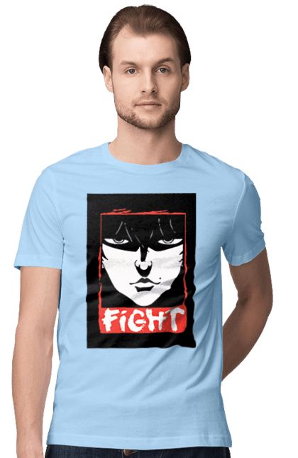 Men's t-shirt with prints Hanma Baki. Anime, baki fighter, hanma baki, manga, martial arts, tv series. 2070702