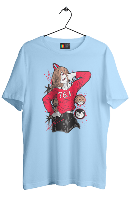 Men's t-shirt with prints Chainsaw Man Power. Anime, chainsaw man, demon, manga, power, shonen. 2070702