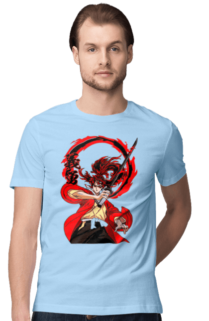 Men's t-shirt with prints Demon Slayer Yoriichi Tsugikuni. Anime, demon slayer, manga, tsugikuni, yoriichi, yoriichi tsugikuni. 2070702