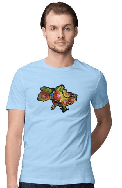 Men`s t-shirt with prints Spravzhnya Ukraine. Barvie, beauty, colors, kviti, leafing through, mood, petals, spravzhnya ukraine. 2070702