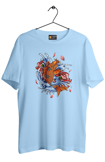 Футболка чоловіча з принтом "Риба і хвилі". Ryba, квітка, хвиля. 2070702