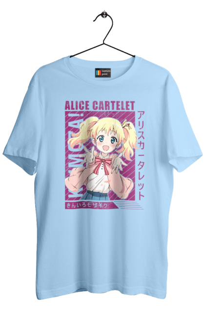 Футболка чоловіча з принтом "Золота мозаїка Аліса Картелет". Alice cartelet, anime, kiniro mosaic, kinmoza, manga, аліса, аліса картелет, аніме, золота мозаїка, манга. 2070702