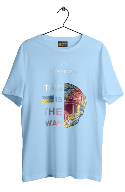 Футболка чоловіча з принтом "Я українець це шлях колорфул". Зсу, мандалоріан, символ україни зсу, солдат зсу, україна, українець це шлях, це шлях, я українець. 2070702