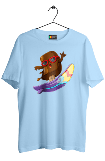 Men`s t-shirt with prints Morozhenko On The Surf. Glasses, ice cream, summer, surfing. 2070702