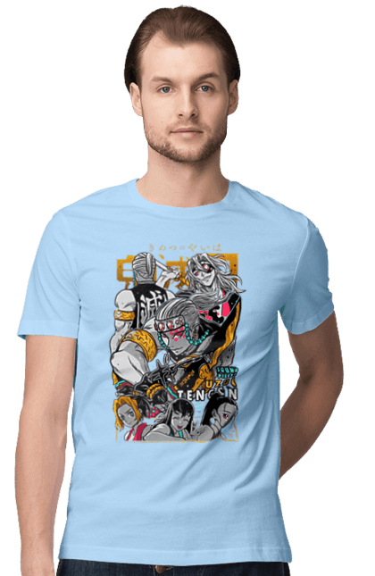 Men's t-shirt with prints Demon Slayer Tengen. Anime, demon slayer, kimetsu no yaiba, manga, serial, tengen, tengen uzui, uzui. 2070702