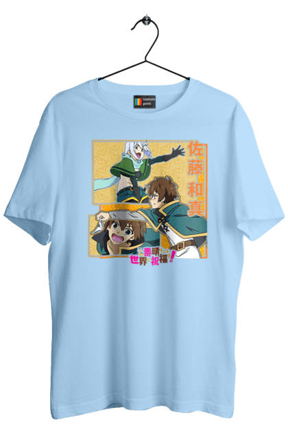 Men's t-shirt with prints KonoSuba. Anime, kazuma satou, konosuba, manga, novel, сато казума. 2070702