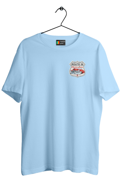 Футболка чоловіча з принтом "Route 50". Байк, байкер, байкер клуб, брат, брати, брутал, гарячий асфальт, гарячий кінь, гарячий стрижень, дорога 50, дорога 66, дорога 80, дороги америки, дороги україни, жага швидкості, клуб байкерів, мотоцикл, мотоцикліст, справжній чоловік, чувак, швидкість. 2070702