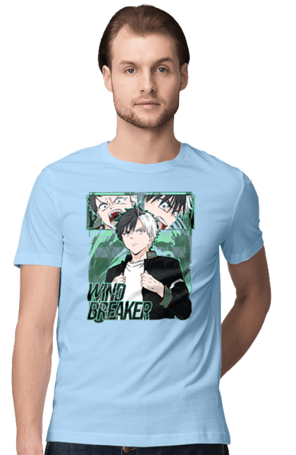 Men's t-shirt with prints Wind Breaker Haruka Sakura. Anime, hakura, haruka sakura, manga, sakura, wind breaker, windbreak. 2070702