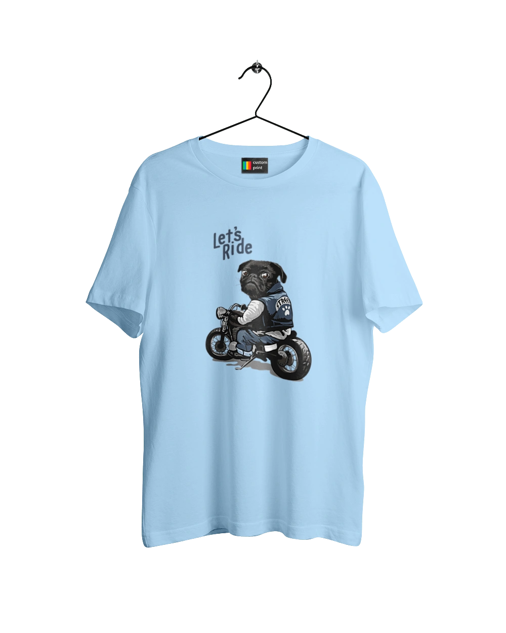 Мопс на мотоциклі