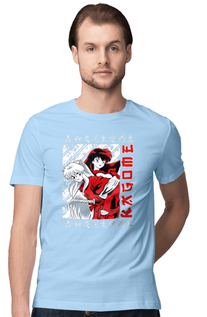 Men's t-shirt with prints Inuyasha. Anime, guardian demon, inuyasha, manga, rumiko takahashi. 2070702