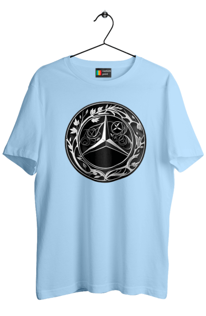 Футболка чоловіча з принтом "Mercedes Benz Лого Арт". Авто, автомобіль, логотип мерседес, машини, мерс, мерседес. 2070702