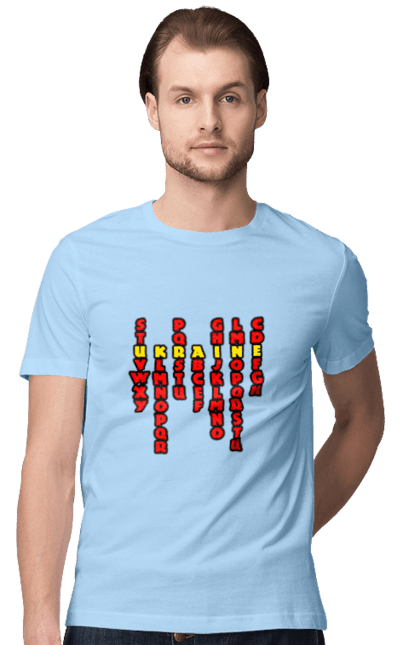 Футболка чоловіча з принтом "Україна". Абетка, авторський принт, латиниця, літери, напис, текст, україна. 2070702