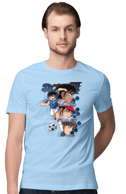 Футболка мужская с принтом SUPERCAMPEONES (CAPTAIN TSUBASA). Anime, captain tsubasa, аниме, джамп, капитан цубаса, манга, цубаса одзора. 2070702