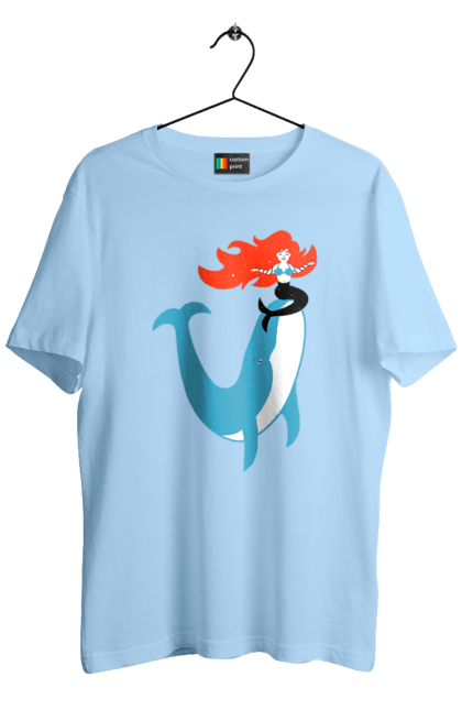 Men`s t-shirt with prints Mermaid And Whale. Mermaid, sea, whale. 2070702
