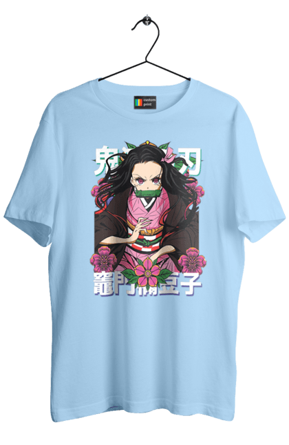 Men's t-shirt with prints Demon Slayer Nezuko. Anime, demon slayer, kimetsu no yaiba, manga, nezuko, serial. 2070702