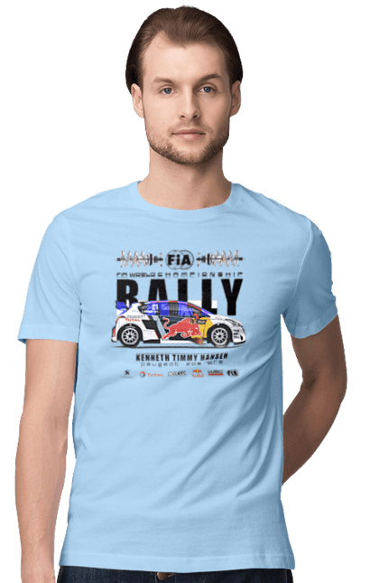 Футболка мужская с принтом Red Bull Rally. Rally, red bull, авто, автомобиль, гонка, машина, ралли, ред булл, редбулл, спорт. 2070702