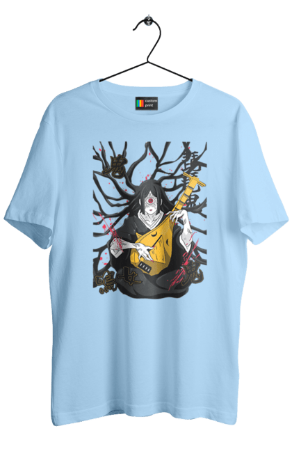 Men's t-shirt with prints Demon Slayer Nakime. Anime, demon slayer, eternal paradise faith, kimetsu no yaiba, manga, nakime, twelve kizuki, upper rank six. 2070702