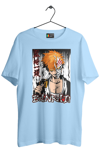 Футболка мужская с принтом Блич Ичиго Куросаки. Anime, bleach, ichigo kurosaki, manga, аниме, блич, ичиго, ичиго куросаки, манга. 2070702