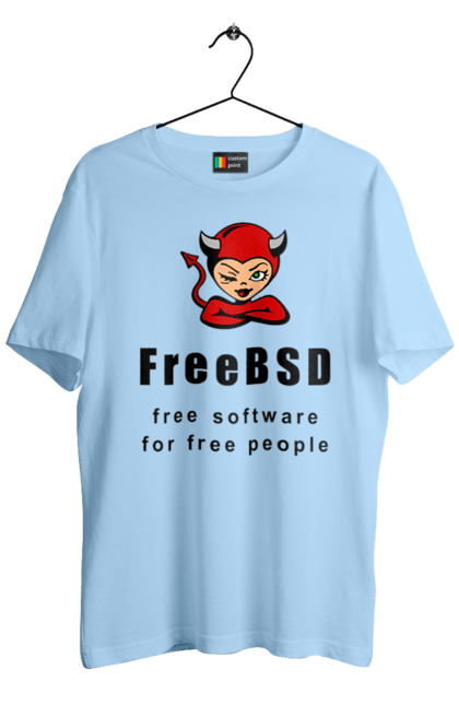 Футболка чоловіча з принтом "Freebsd Для Вільних". Bsd, freebsd, unix, адміністратор, айті, айтішник, безкоштовна, безкоштовно, бестія, вільна, демон, демонесса, доступність, незалежність, операційна система, ос, програміст, програмне забезпечення, свобода, сисадмін, система, системний адміністратор, софт, текст, червоний, чорний. 2070702