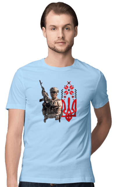 Футболка чоловіча з принтом "Гвардія наступу". F 16, himars, leopard, patriot, гвардія наступу, контрнаступ, літо 2023, літо контрнаступ, перемога. 2070702