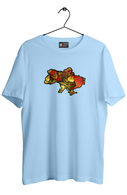 Футболка чоловіча з принтом "Справжня Україна". Барви, квіти, кольору, краса, листя, настрій, україна. 2070702